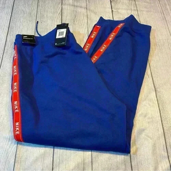 Nike Women's Plus Size Logo Side Stripe Joggers Sweatpants 1X Blue Pockets NWT - Picture 3 of 12